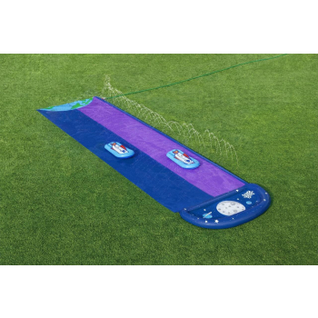 Podwójny Ślizg wodny Lunar Launch dla dzieci 3+ BESTWAY Tor 488cm + 2 dmuchane poduszki Rakiety + Natrysk + Mini Brodzik